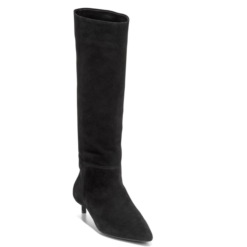 Cole Haan NEW Women’s Black Knee-High Suede Pointed-Toe Boot